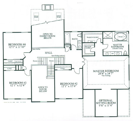 Second Floor Plan of the Hawthorne Model
at Brentwood