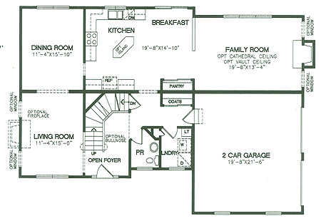 First Floor Plan of the Maplewood Model
at Brentwood